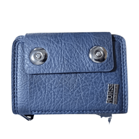 محفظة جلدية HORSE – حجم صغير وأزرار معدنية مزدوجة