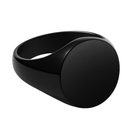 خاتم من ستانلس ستيل لون اسود بمقاسات متعدد ( طباعة بالليزر )