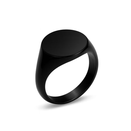 خاتم من ستانلس ستيل لون اسود بمقاسات متعدد ( طباعة بالليزر )