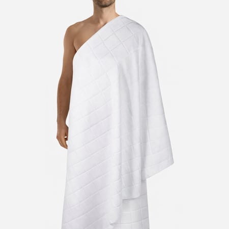 احرام قطن فاخر منقش مربعات م/110×210  - 1200جرام