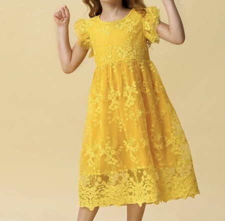 فستان اصفر اطفال