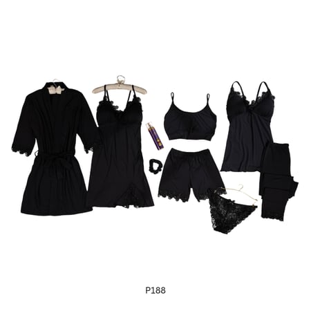 طقم بيجامة نسائي 9 قطع  (لونا ) كود P188