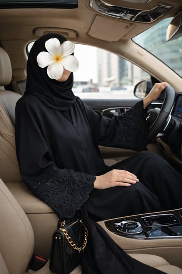 عباية واسعه كريب طايح خفيف وناعم مايتعرفط ابد بطقطق كامل ومطرزه من الاكمام بالخيوط والفصوص