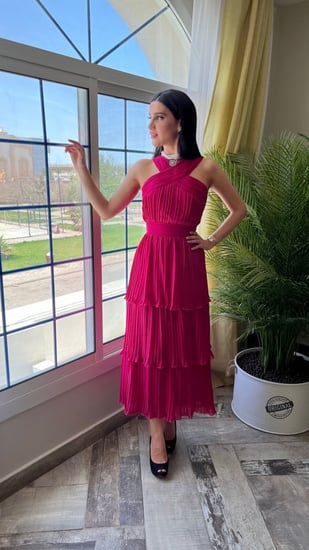 فستان سهره شيفون بليسيه راقي