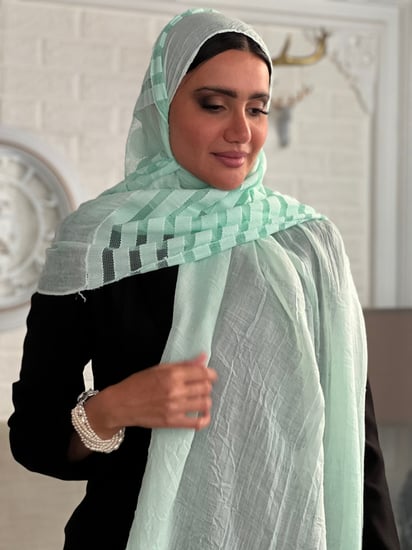 طرحة تيفاني لينن خفيفه وباردة مطرزة بالخيوط رقم 15