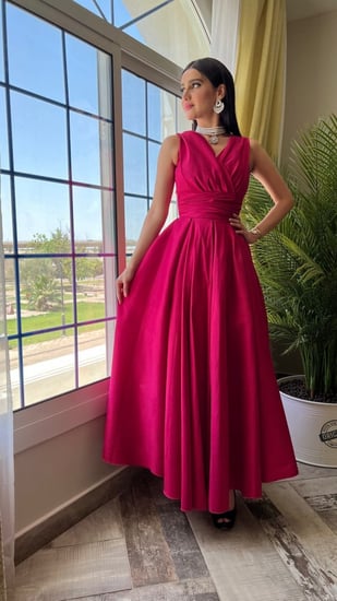 فستان سهره تفته احمر راقي