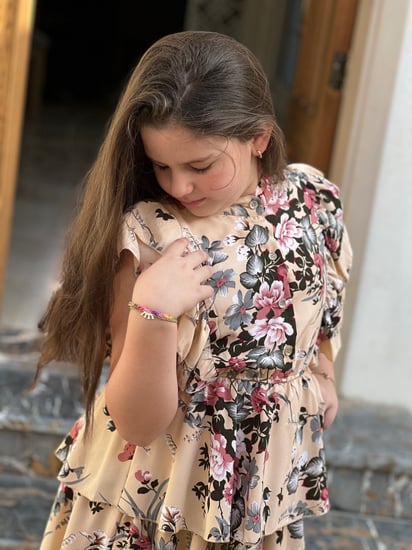 فستان بناتي اصفر تشجيرة كبيرة قطن أصفر مشجر رقم 1