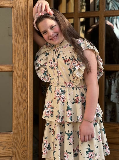 فستان بناتي اصفر تشجيرة صغيره قطن أصفر تشجيرة كبيرة رقم 1