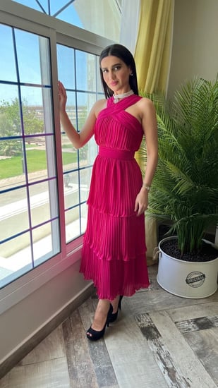 فستان سهره شيفون بليسيه راقي