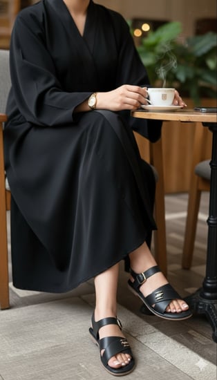 حذاء طبي أسود مرتفع ٢ سم مريح وعملي