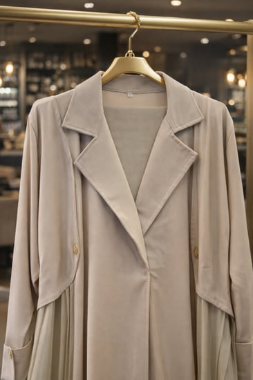 عباية بليزر سوداء كلوش بقلاب وكسرات جانبيه انيقه جداً