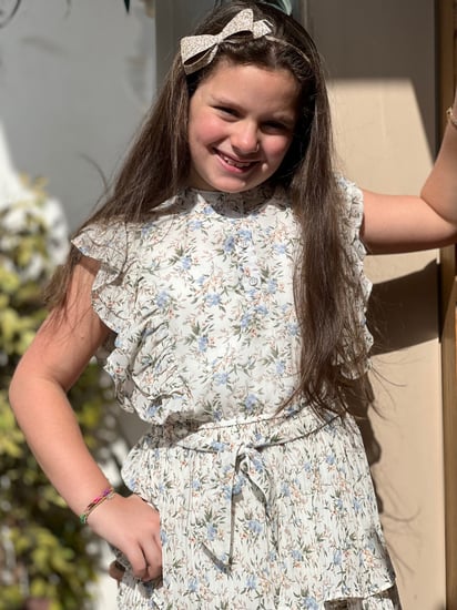 فستان بناتي ابيض مشجر من الاسفل بليسيه رقم 7