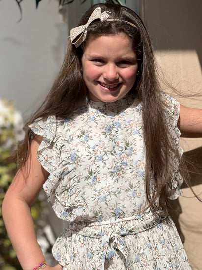 فستان بناتي ابيض مشجر من الاسفل بليسيه رقم 7