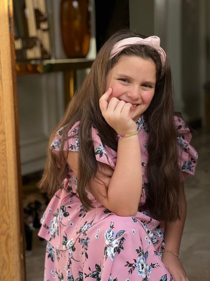 فستان بناتي وردي قطن وردي مشجر رقم 1