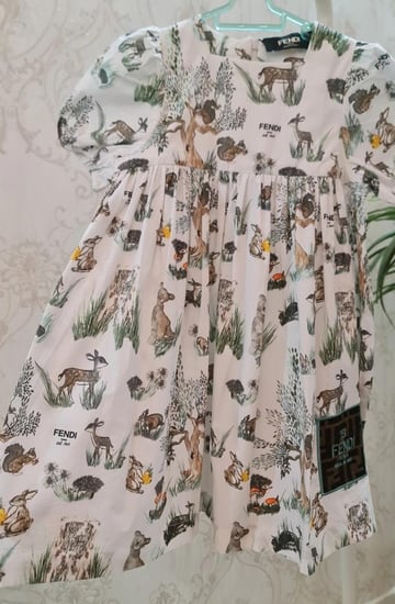 فستان بناتي بطبعات جميله