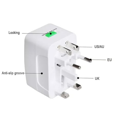 قابس محول عالمي شامل أبيض 0.11كيلوجرام