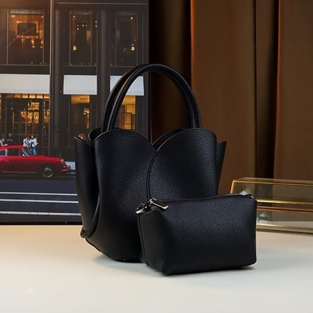 حقيبة زهرة التوليب، لون موحد، تصميم فريد، حقيبة كتف عصرية