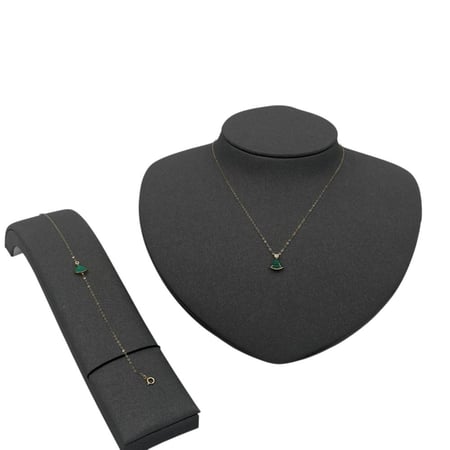 عقد و إسوارة ذهب عيار 18 الوزن 0.98 جرام