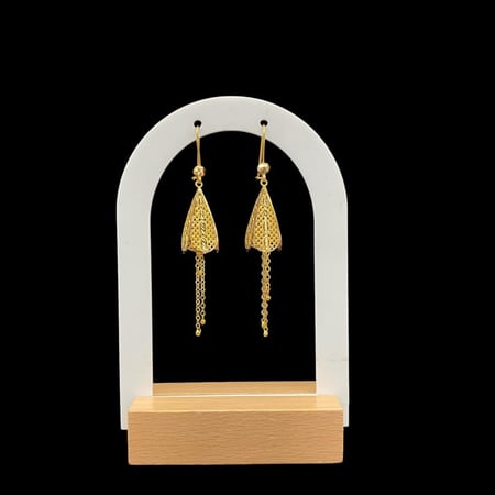 حلق ذهب عيار 21 الوزن 3.32 جرام