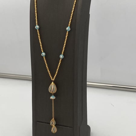 سبحة ذهب نسائية ملونة عيار 21 الوزن 13.29 جرام