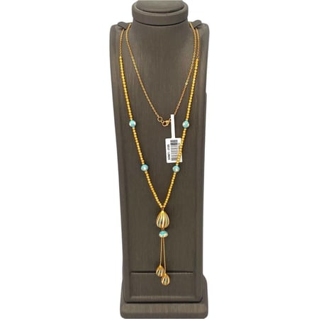 سبحة ذهب نسائية ملونة عيار 21 الوزن 13.29 جرام