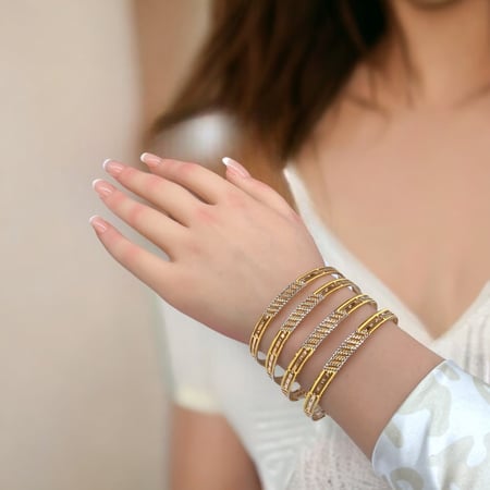 غوايش ذهب عيار 21 الأحدث على الإطلاق وزن 14.2 جرام