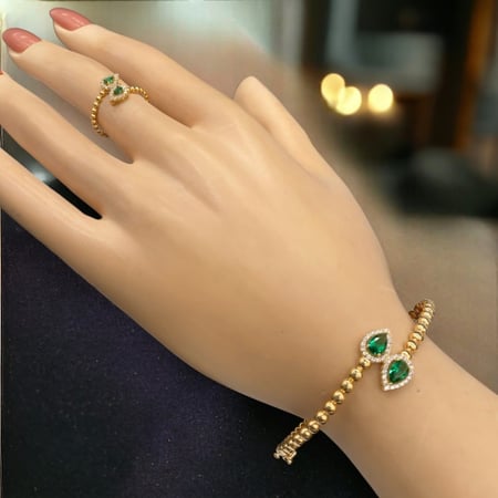 إسوارة و خاتم ذهب عيار 21 الوزن 9.08 جرام