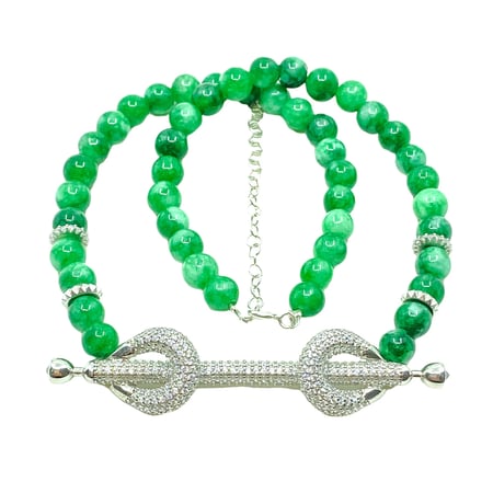 سلسله حجر طبيعي مع تعليقة زركون