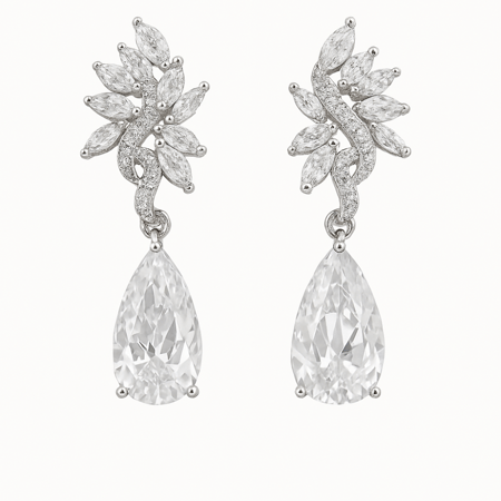 حلق فضي زيركون