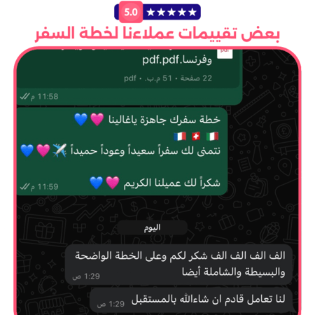 إنشاء خطة سفر ( شهر العسل )