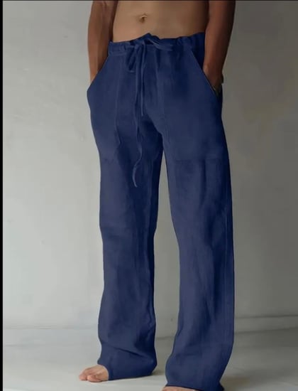 بنطلون لينن بقصة واسعة | linen pants