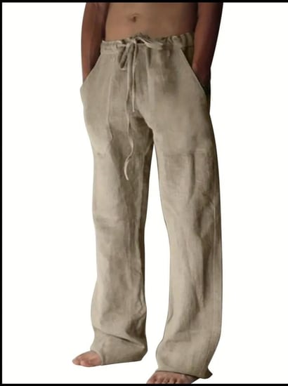 بنطلون لينن بقصة واسعة | linen pants