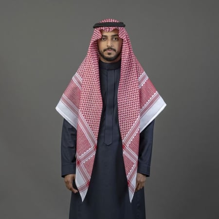 شماغ بيسك ( لون احمر غامق )