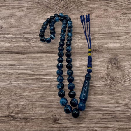 مسباح بكلايت كحلي مموج بكركوشة تفصال يدوي