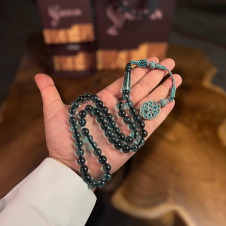 سبحة بكلايت لون خزامي لاڤندر ١٠ مل فضة
