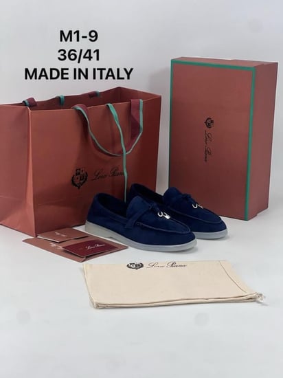 حذاء نسائي موكاسين من ماركة لورو بيانا (Loro Piana) موديل"Summer Charms Walk"  -كحلي