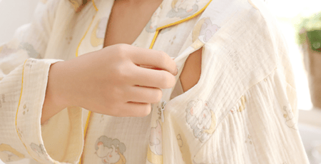 قميص+ بيجاما الأمومة من القطن الخالص 100% بتفاصيل أنيقة للأم-مناسب للرضاعة