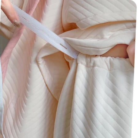 بيجاما الأمومة الدافئة بتفاصيل أنيقة للأم-مناسب للرضاعة