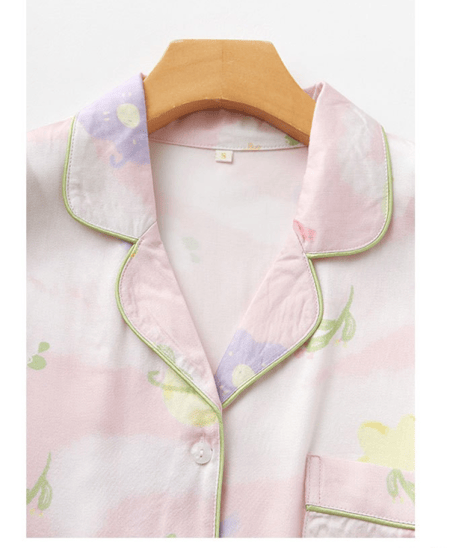 بيجاما الأحلام الوردية الهادئة من قماش الفيسكوز البارد - A1