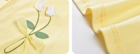 بيجاما القطن الناعمة بتفاصيل أنثوية راقية-ليموني