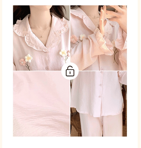 بيجامة أنيقة بأكمام طويلة من قماش ناعم ومريح-z1