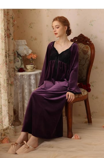 قميص أنثوي راقي من المخمل الفاخر- (أخضر-بنفحسي)