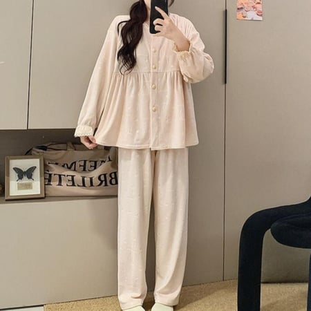 بيجاما الأمومة ( الأدفأ ) بتفاصيل أنيقة للأم-مناسب للرضاعة