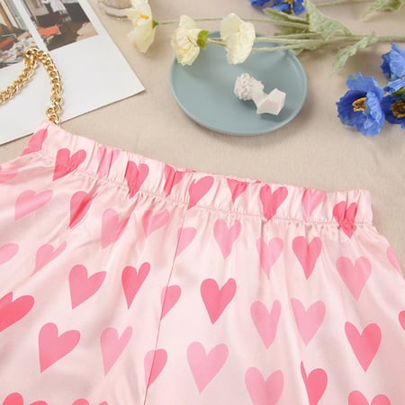 بيجاما القلوب الأنثوية بملمس انسيابي فاخر