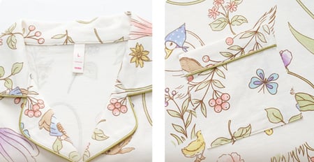 بيجاما القطن الأنثوية بطبعات حديقة ملونة تصميم أنيق