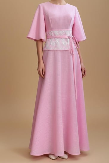 فستان لنن هندي انيق