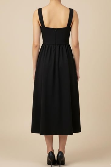 فستان سهرة اسود مطرز