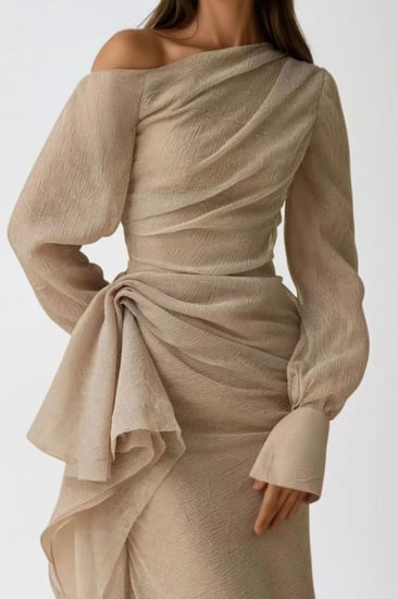 فستان ميدي قصة غير متماثلة