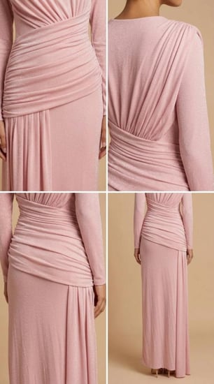 فستان سهرة استرتش وردي