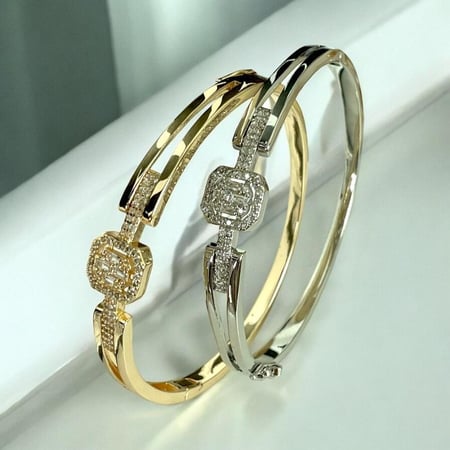 إسوارة موديل الألماس مطليه ذهب عيار 18